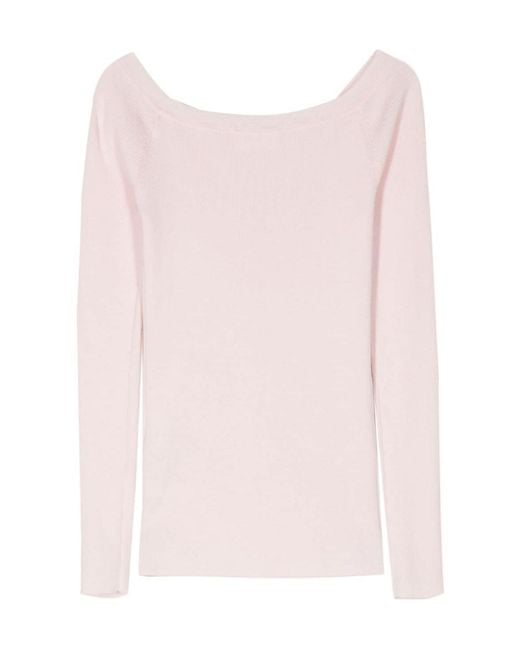 P.A.R.O.S.H. Pink P.A.R.O..H. Off-Shoulder Knitted Jumper