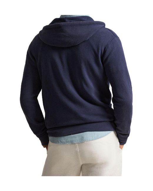 Polo Ralph Lauren Blue Pony Embroidered Zip-Up Hoodie for men