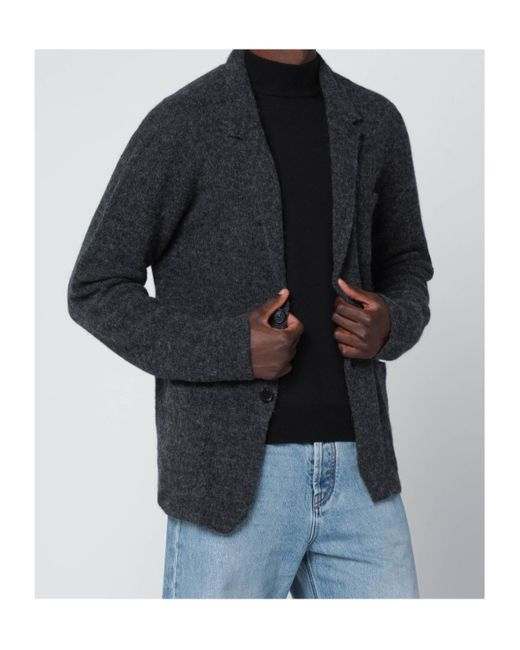 Roberto Collina Black Textured Knit Jacket for men