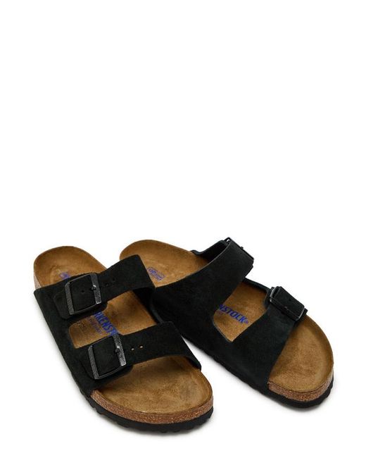Birkenstock Black Arizona Suede Sliders