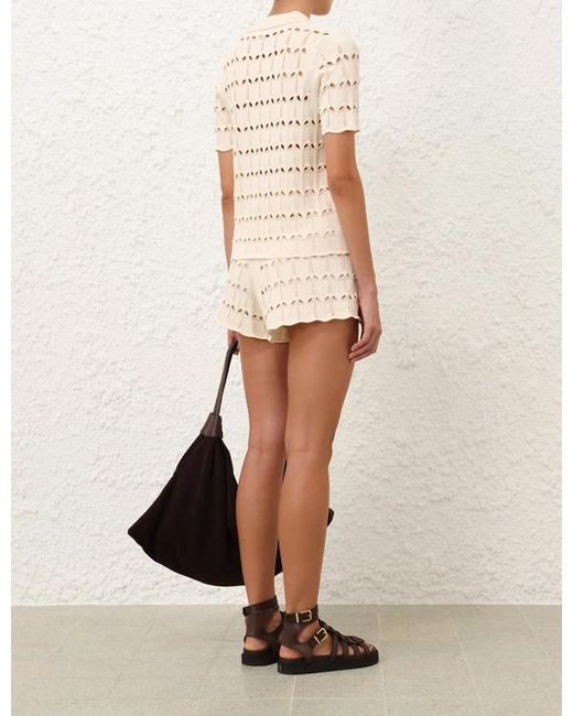 Zimmermann Natural Rhiannon Pointelle Shorts