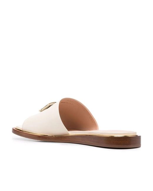 Bally White Logo-Plaque Leather Sandals