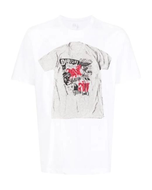 Doublet White Graphic-Print Cotton T-Shirt for men