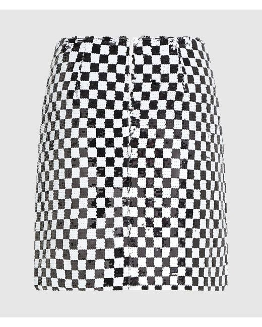 Karl Lagerfeld Black Checkerboard Mini Skirt