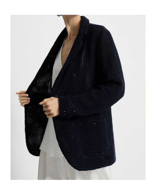 Brunello Cucinelli Blue Long-Sleeves Blazer