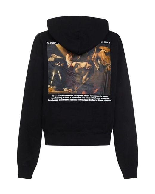 Off-White c/o Virgil Abloh Black Caravaggio Crowning-Print Hoodie for men
