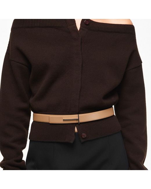 Tom Ford White Tf Grained Leather Belt