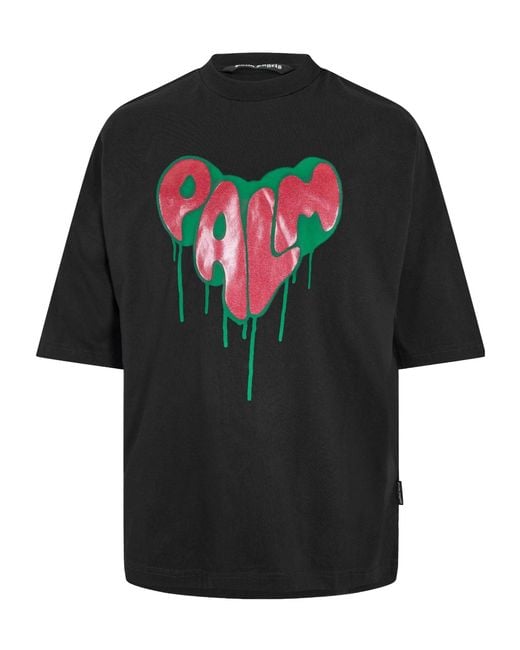 Palm Angels Black Crew-Neck Short-Sleeve T-Shirt for men