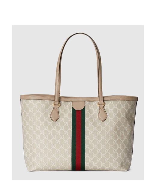 Gucci White Ophidia Logo Plaque Tote Bag