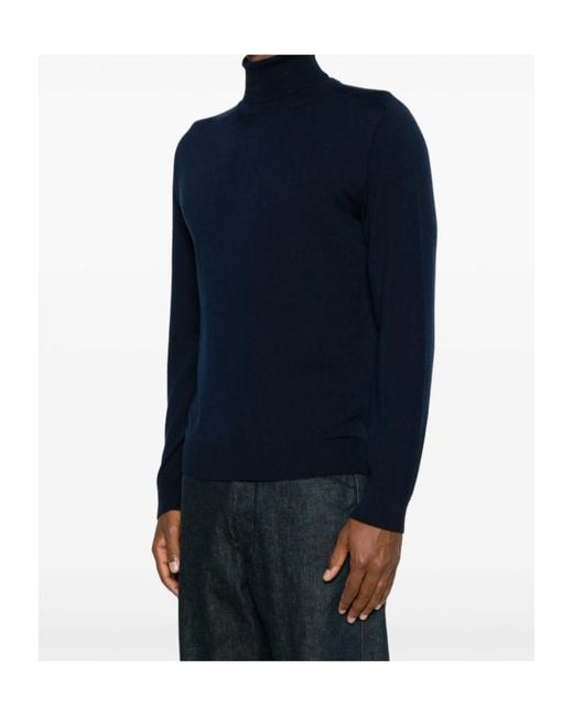 Canali Blue Roll-Neck Sweater for men