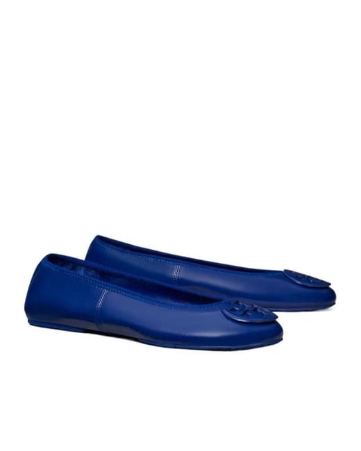 Tory Burch Blue Reva Travel Ballet Flats