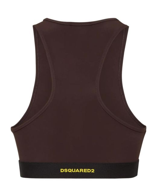 DSquared² Brown Cutout Sports Bra
