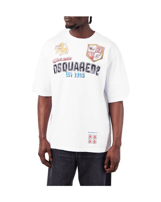 DSquared² White Oversized Shortsleeve Tee for men