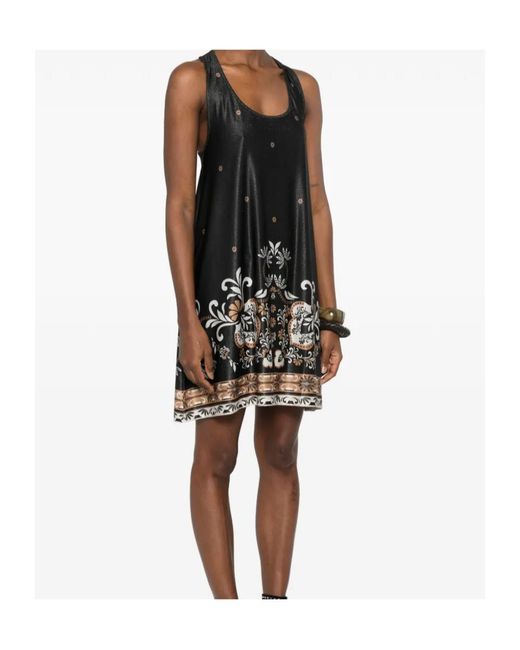 Twinset Black Floral-Print Ring-Detail Top