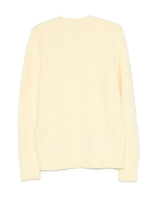 Roberto Collina Natural Round Neck Long-Sleeved Sweater for men