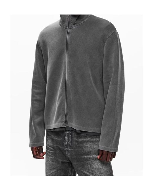 Our Legacy Gray Front Zip-Up Sweatshirt for men
