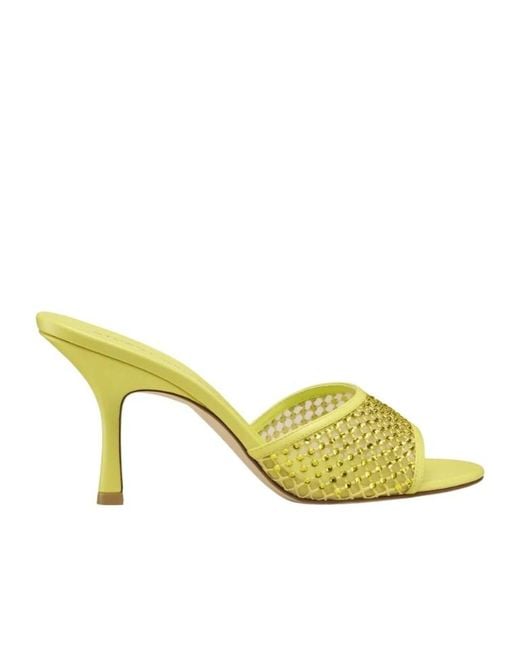 Stuart Weitzman Yellow Bareitall Shine Sandal 85