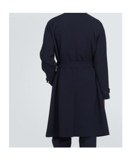Giorgio Armani Blue Wool-Blend Coat for men
