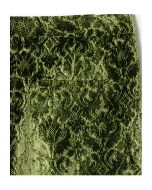 Burberry Green Baroque Velvet Tailored Trousers
