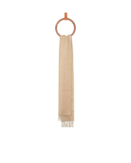 Loewe White Logo Wool Cashmere Scarf