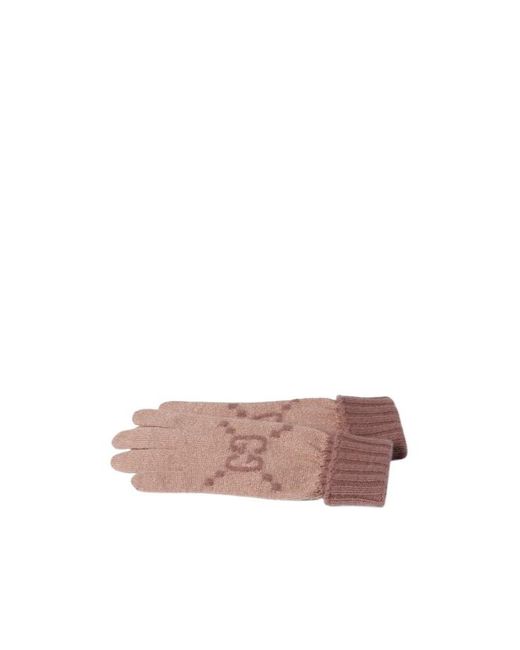Gucci Pink Gg Lamé Gloves