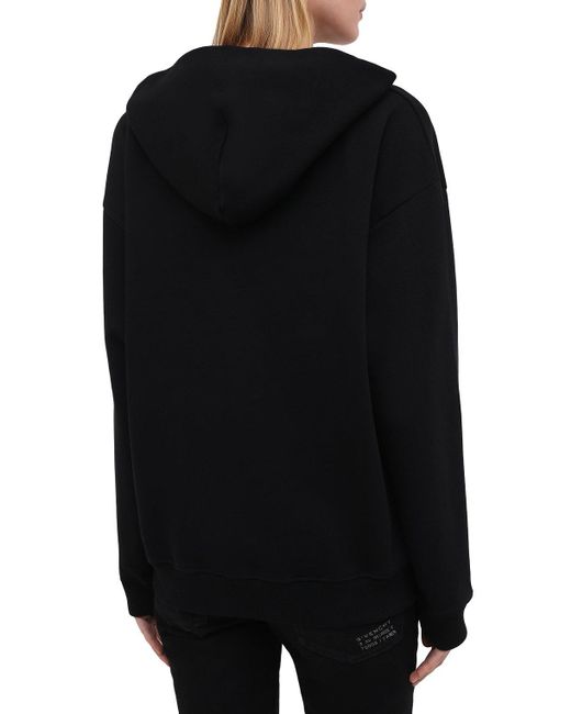 Givenchy Black Embroidered Logo Hooded Sweatshirt
