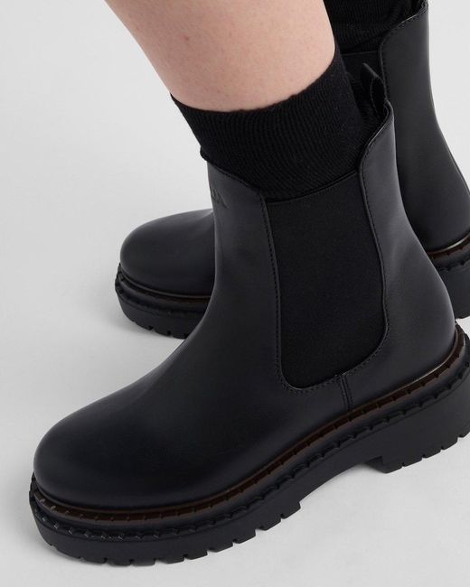 Prada Black Round-Toe Chelsea Boots