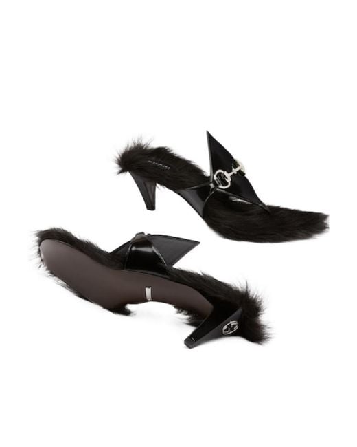 Gucci Black Horsebit Thong Sandals