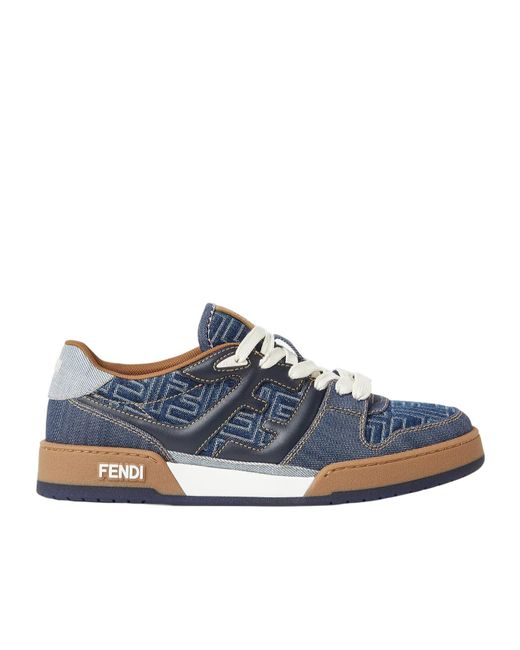 Fendi Blue Match Low-Top Sneakers for men