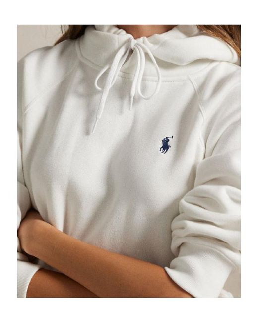 Polo Ralph Lauren White Drawstring Logo Hoodie