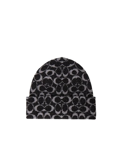 COACH Black Gloves And Hat Two-Piece Set