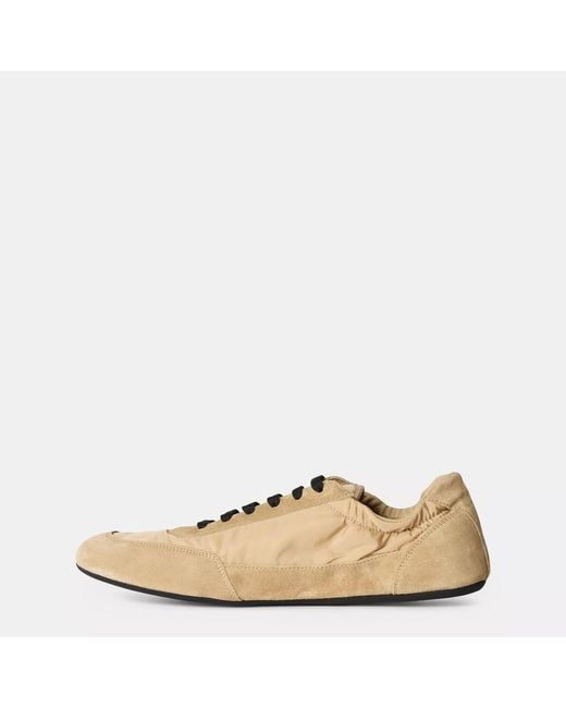 Prada Natural Collapse Re-Nylon And Suede Trainers