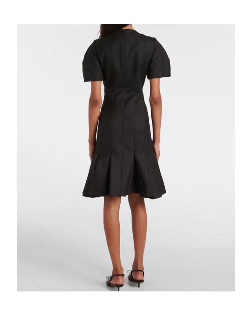 Nina Ricci Black Wool Gabardine Midi Dress