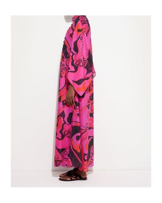 Emilio Pucci Pink Orchidee-Print Cotton Kaftan