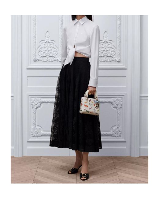 Dior Black Mid-Length Flared Skirt