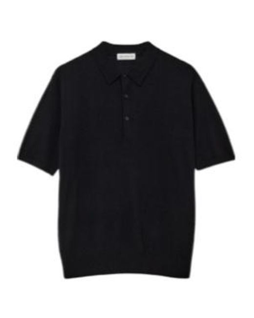 Dries Van Noten Black Short-Sleeved Polo Shirt for men