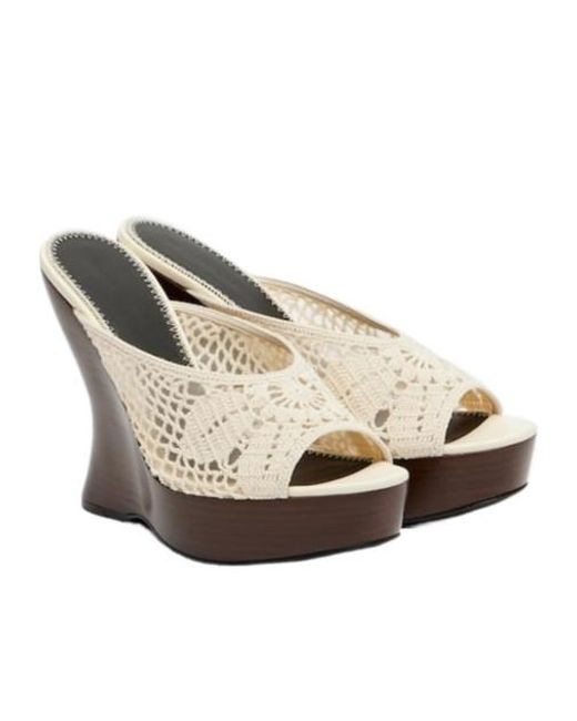 Magda Butrym White 115Mm Crochet Wedge Mules