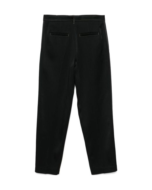 Brunello Cucinelli Black Satin Trousers