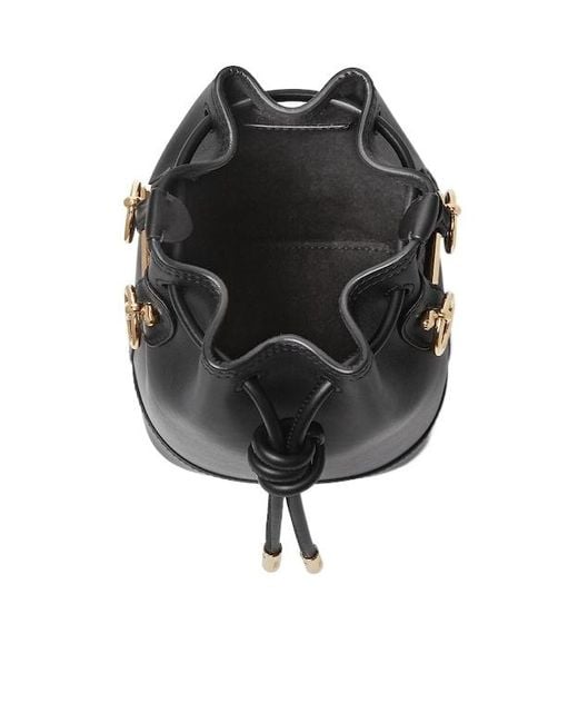 Fendi Black Mon Tresor Drawstring Mini Bucket Bag