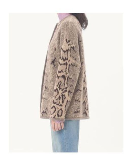 Valentino Natural Button-Up Crewneck Cardigan