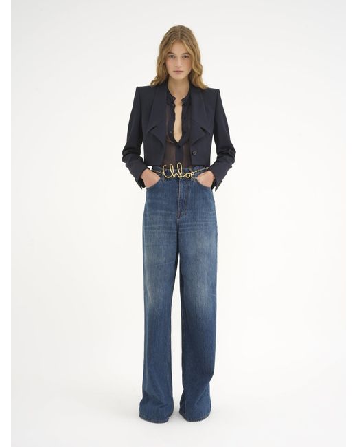 Chloé Blue Chloé Cropped Spencer Jacket