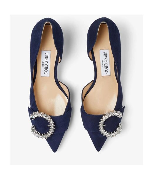 Jimmy Choo Blue Melva Dorsay Pointed Heels