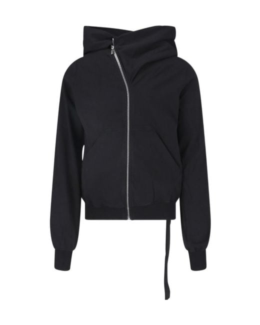 Rick Owens Black Drawstring Zipped Cardigan for men
