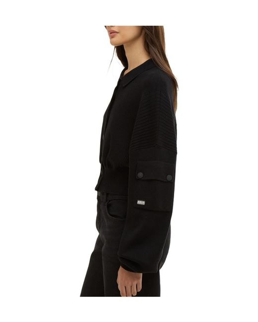 Barbour Black Gigi Knitted Bomber