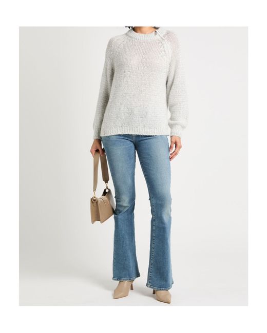 MAX&Co. White Ribbed Crew Neck Sweater