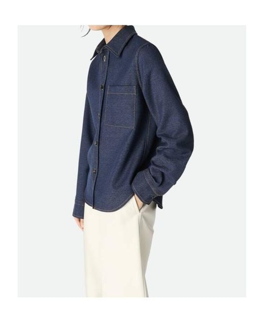 Bottega Veneta Blue Long Sleeved Regular Fit Denim Shirt