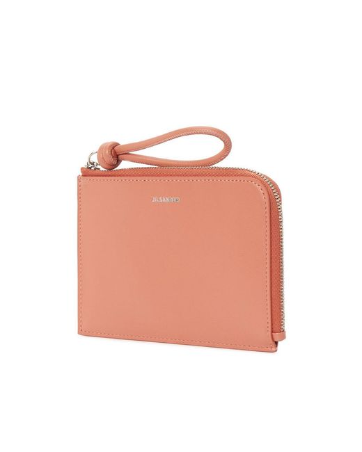 Jil Sander Pink Zipper Card Holder