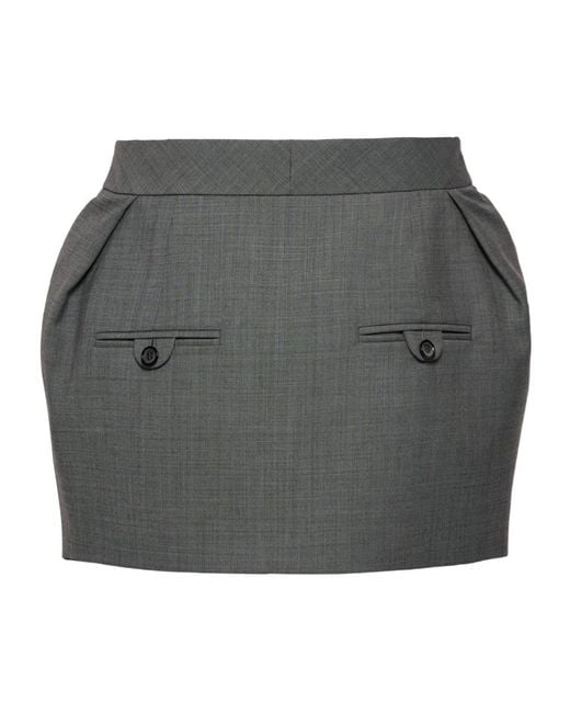 Magda Butrym Gray Tailored Mini Skirt