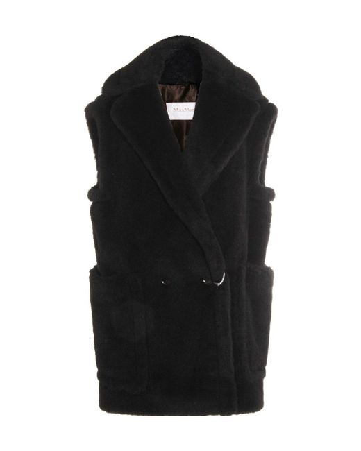 Max Mara Black Bormida Double-Breasted Gilet