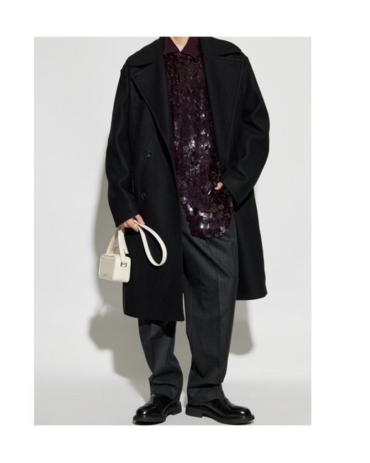 Dries Van Noten Black Long Sleeve Coat for men